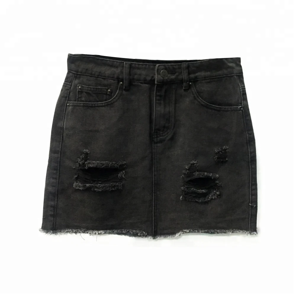 Wholesale stock products black ripped jeans skirt for women womens skirts midi, Black or as customers' requested
Wholesale stock products black ripped jeans skirt for women womens skirts midi, Black or as customers' requested