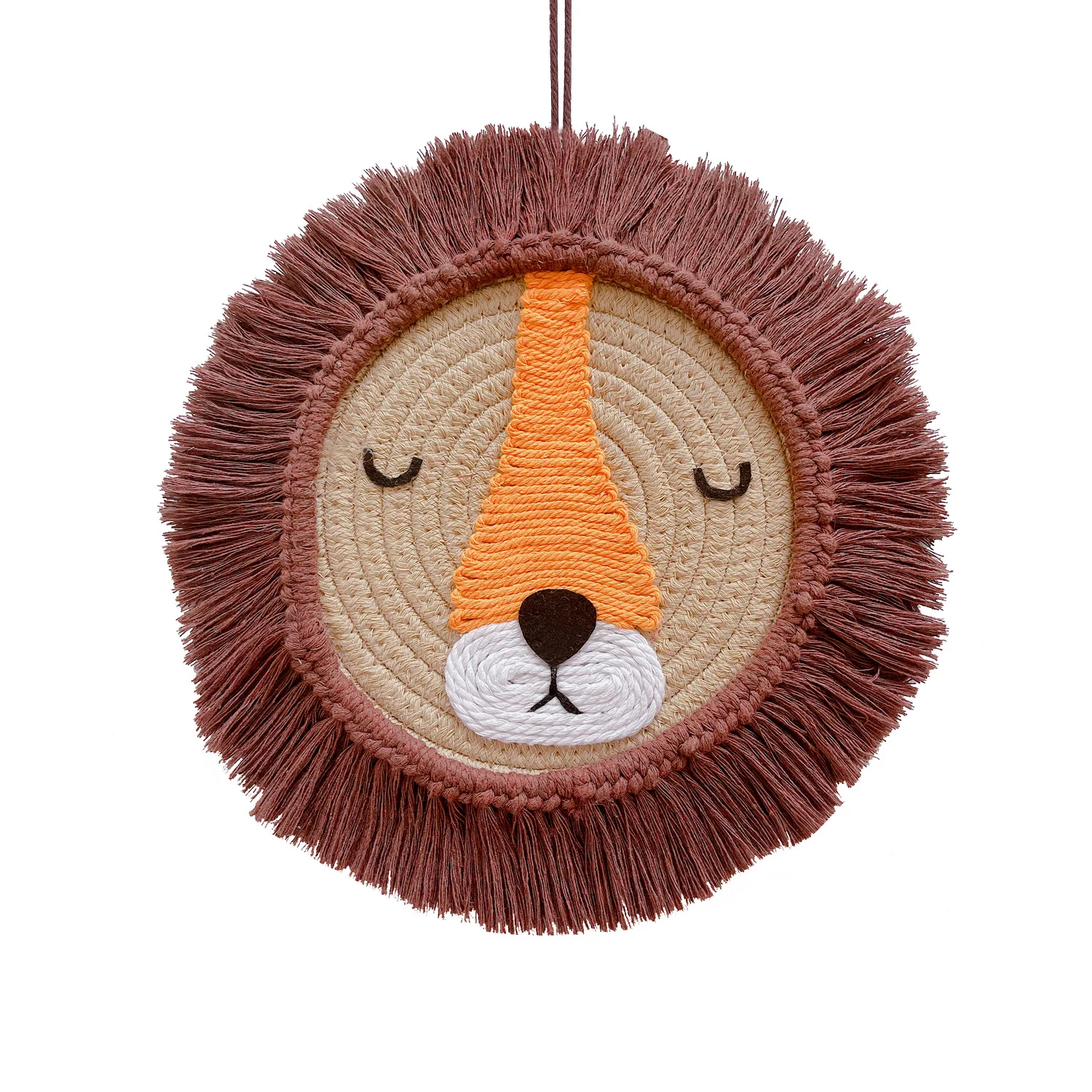 Nordic Hand woven Cotton Thread Weaving Animal Head Ornament Children room Wall Hanging Cartoon Lion Hanging Decorations, White/ grey /brown
Nordic Hand woven Cotton Thread Weaving Animal Head Ornament Children room Wall Hanging Cartoon Lion Hanging Decorations, White/ grey /brown