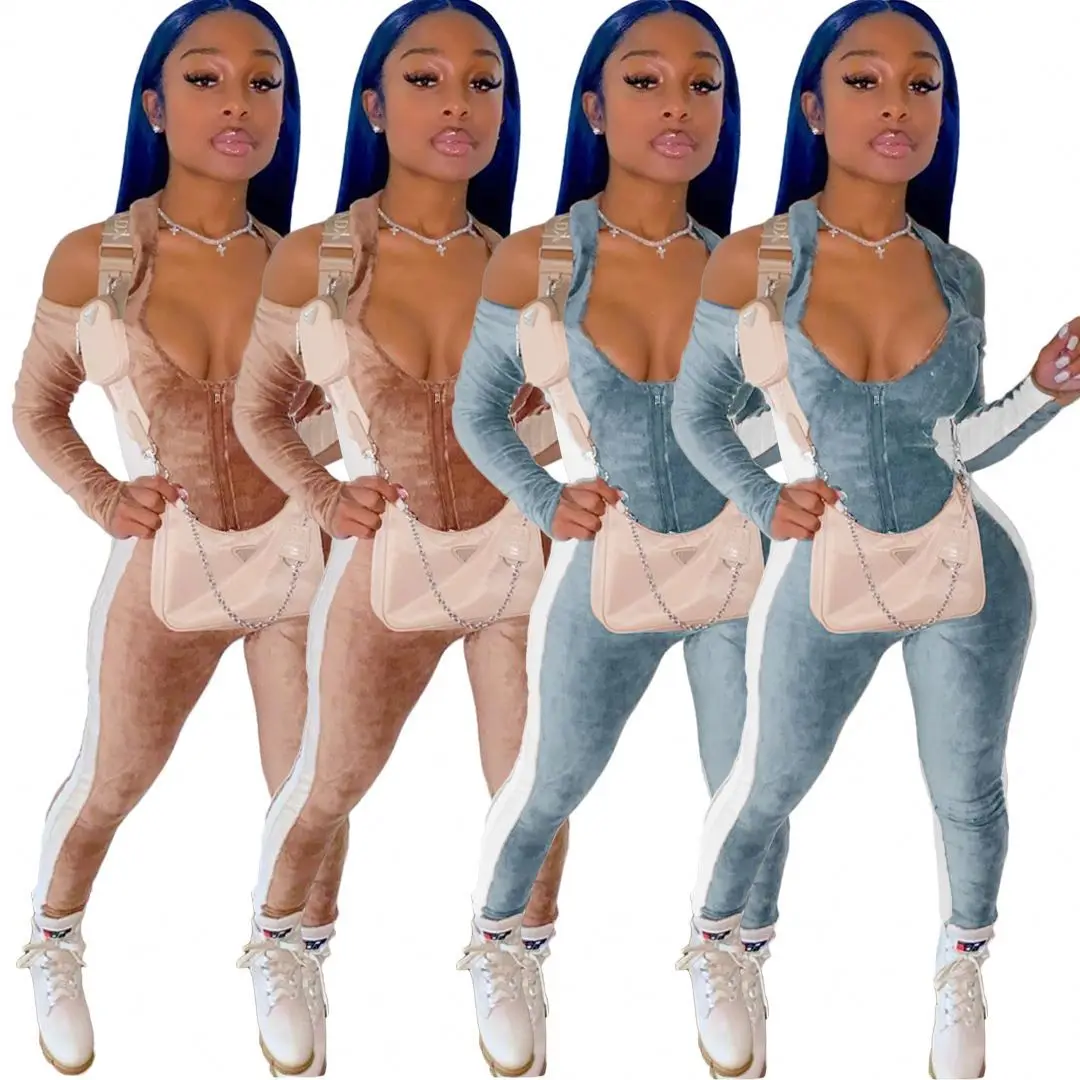 New Arrivals Fashion Boutique Long Sleeve One Piece Velvet Jumpsuit Fall Outfits Apparel Clothing For Women Jumpsuits 2021
New Arrivals Fashion Boutique Long Sleeve One Piece Velvet Jumpsuit Fall Outfits Apparel Clothing For Women Jumpsuits 2021