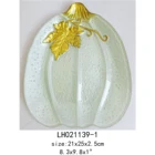 harvest home use fused glass pumpkin hand painting plate home decoration