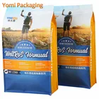 Plastic Packaging Ziplock Flat Bottom Pet Snack Foods Pouch Bag Stand Up Block Bottom Treat Dog Pet Food Packaging Bag