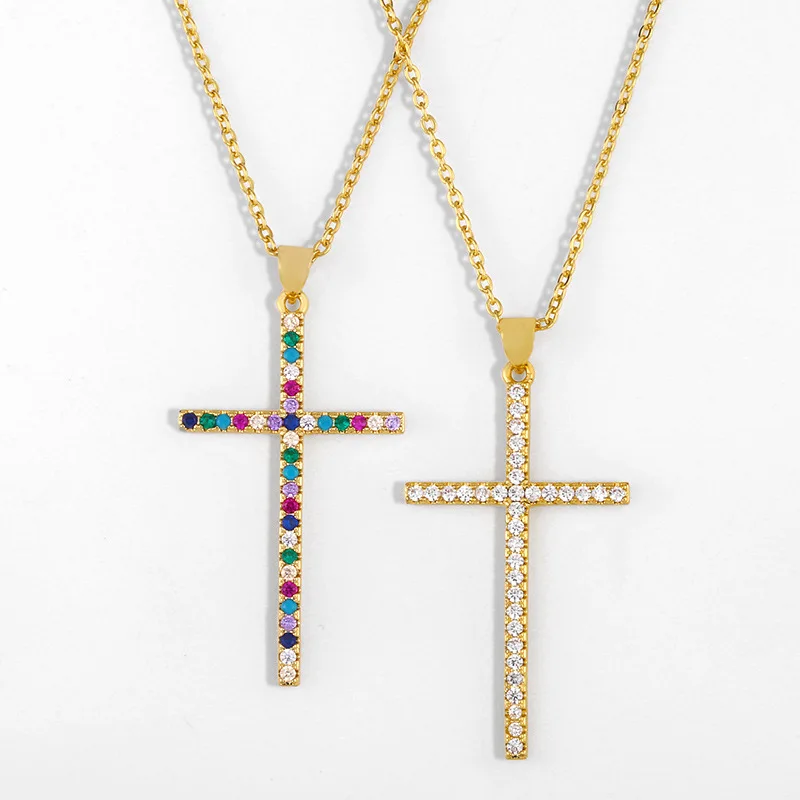 Shangjie OEM Cross necklace with colored zircons copper rainbow tennis necklace crucifix necklaces, Gold
Shangjie OEM Cross necklace with colored zircons copper rainbow tennis necklace crucifix necklaces, Gold