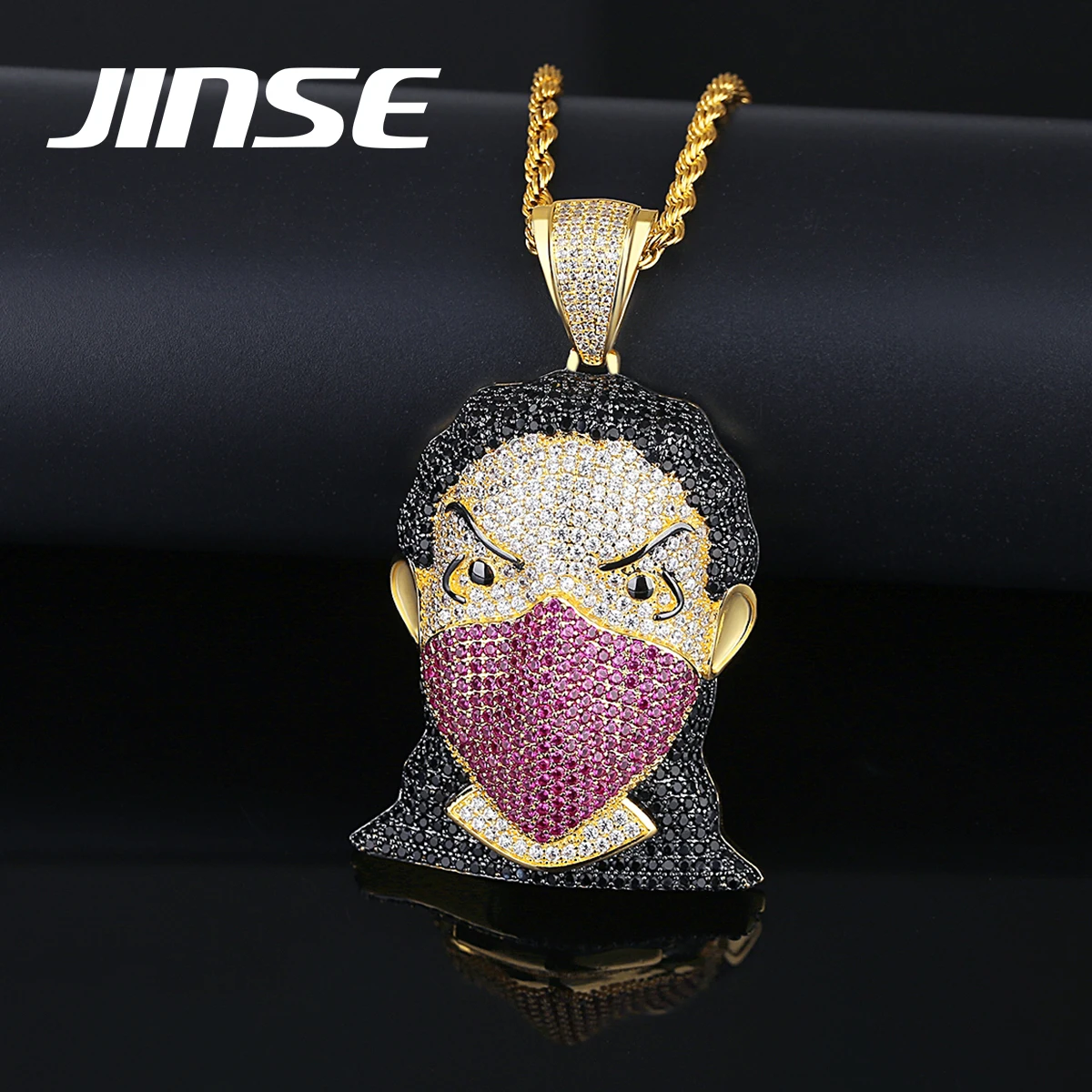 JINSE Hip-Hop Men Pendant Necklace Wear Women Face Multi Color Double Gold Plated Jewelry Wholesale
JINSE Hip-Hop Men Pendant Necklace Wear Women Face Multi Color Double Gold Plated Jewelry Wholesale