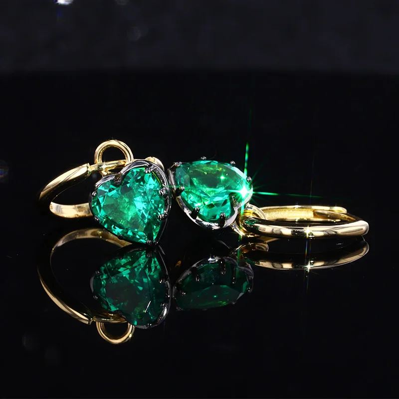 18k Yellow Gold Women Earring Jewelry Green Heart Shape Clip Drop Earrings Beautiful Designed Earrings
18k Yellow Gold Women Earring Jewelry Green Heart Shape Clip Drop Earrings Beautiful Designed Earrings