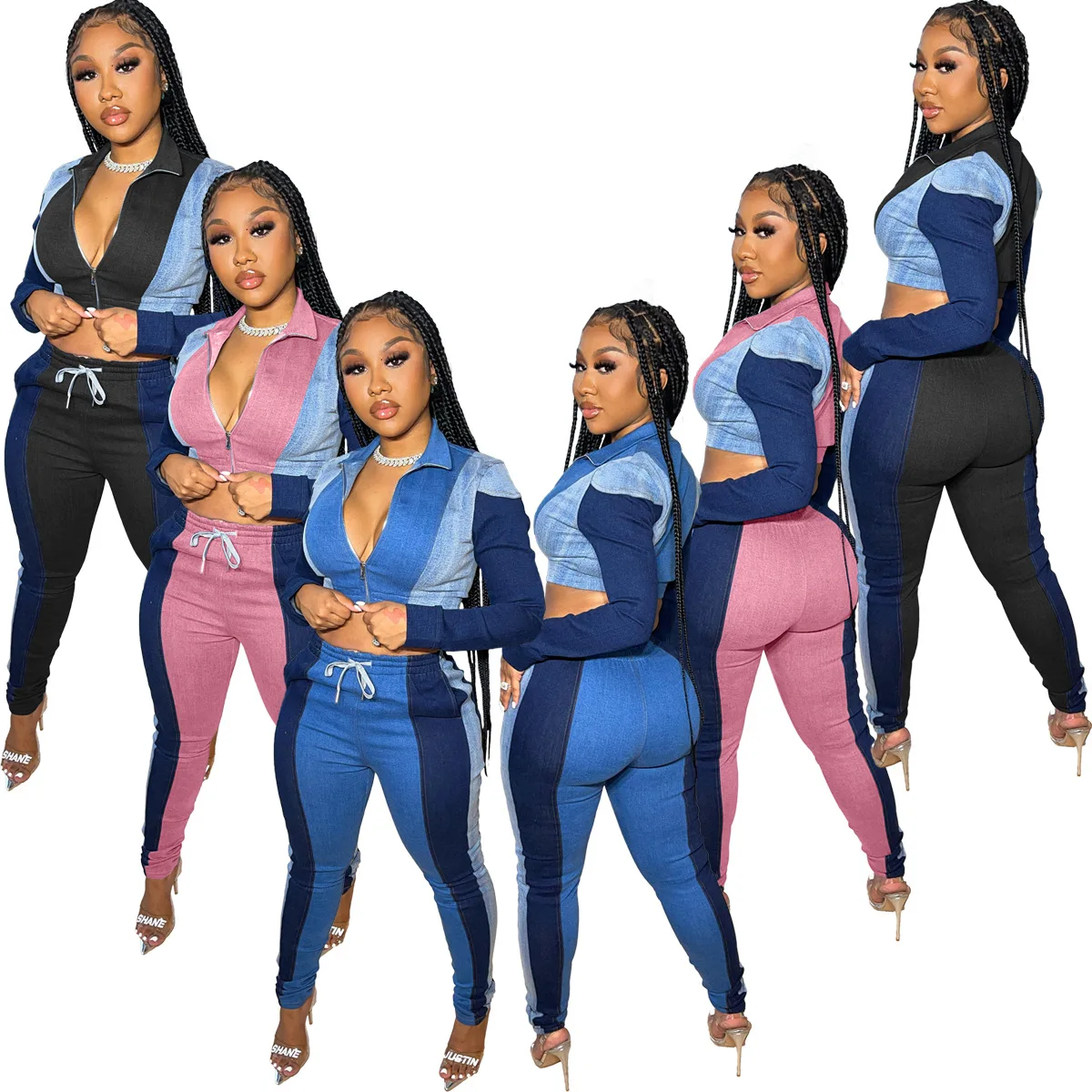 Wholesale Winter Women Sets Two Piece Jeans Set Crop Top Long Sleeve Fashion Sexy Denim Sets, Customized color
Wholesale Winter Women Sets Two Piece Jeans Set Crop Top Long Sleeve Fashion Sexy Denim Sets, Customized color