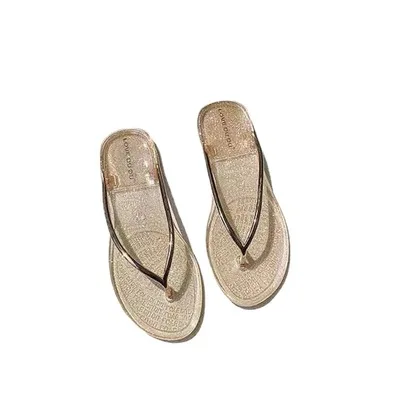 Summer Crystal Flip Beach Sandals and Slippers Flat Bottom Holiday Indoor and Outdoor Dual Use, As picture
Summer Crystal Flip Beach Sandals and Slippers Flat Bottom Holiday Indoor and Outdoor Dual Use, As picture