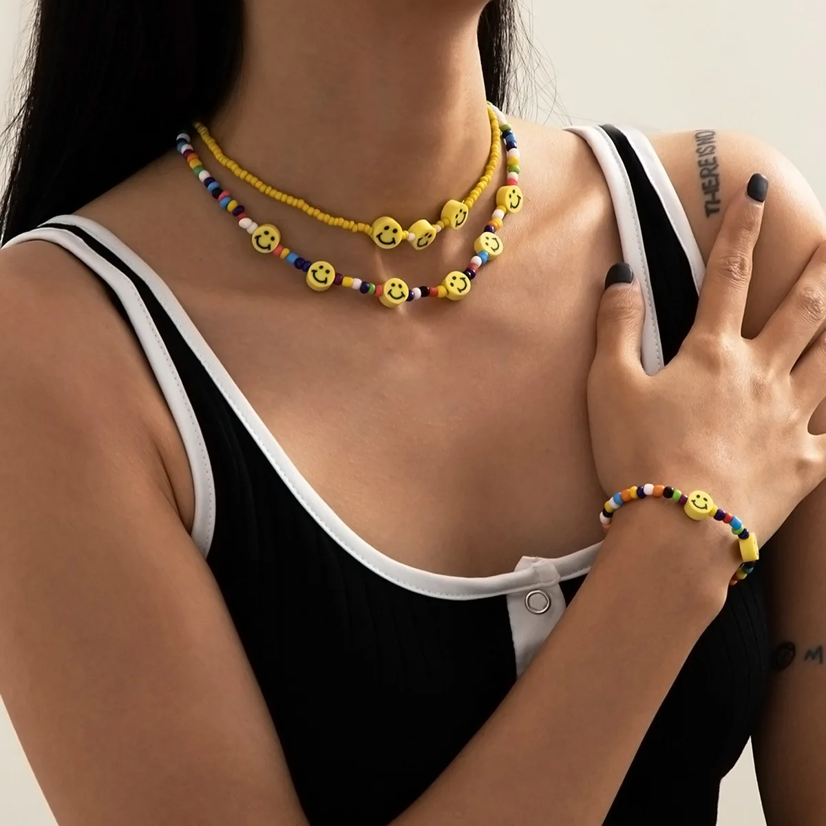 Factory Suplly Women Bracelet Candy Color Seed Glass Bead Simile Bead Necklace Bracelet Set
Factory Suplly Women Bracelet Candy Color Seed Glass Bead Simile Bead Necklace Bracelet Set