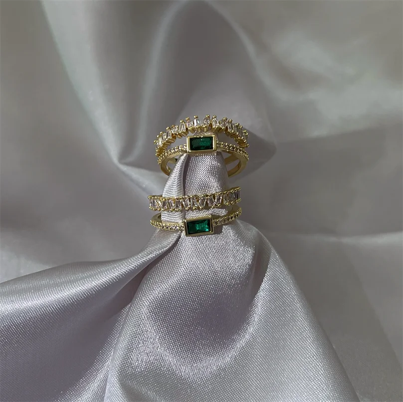 Fashion Green Crystal Delicate Zircon Bowknot Adjustable Rings For Women Girls Micro Pave 2 Layer Finger Ring Jewelry, Gold, silver, rose gold
Fashion Green Crystal Delicate Zircon Bowknot Adjustable Rings For Women Girls Micro Pave 2 Layer Finger Ring Jewelry, Gold, silver, rose gold