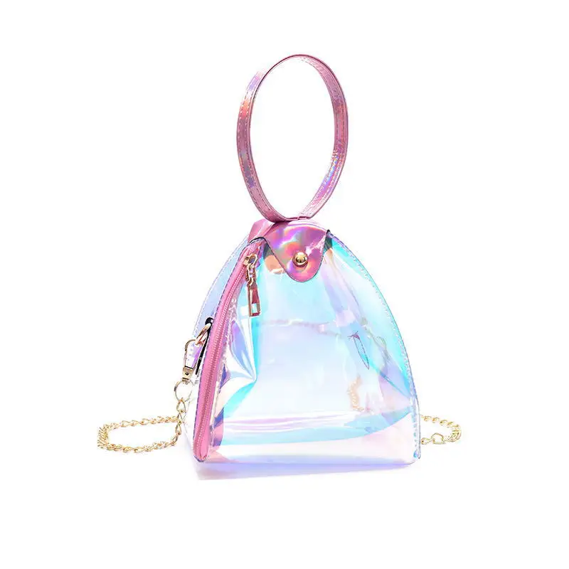 Wholesale women's rainbow triangle handbags waterproof pu shoulder bags transparent PVC jelly bags
Wholesale women's rainbow triangle handbags waterproof pu shoulder bags transparent PVC jelly bags