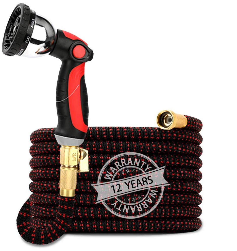 Best Adjustable Expandable Garden Hose 25ft With 1/2"-3/4 Woven Soft Water Hose Nozzle, Red black
Best Adjustable Expandable Garden Hose 25ft With 1/2"-3/4 Woven Soft Water Hose Nozzle, Red black