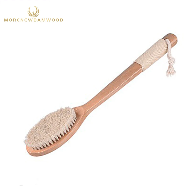 Long handle soft shower brush, A good helper for bath cleaning, Wooden horsehair bath brush
Long handle soft shower brush, A good helper for bath cleaning, Wooden horsehair bath brush