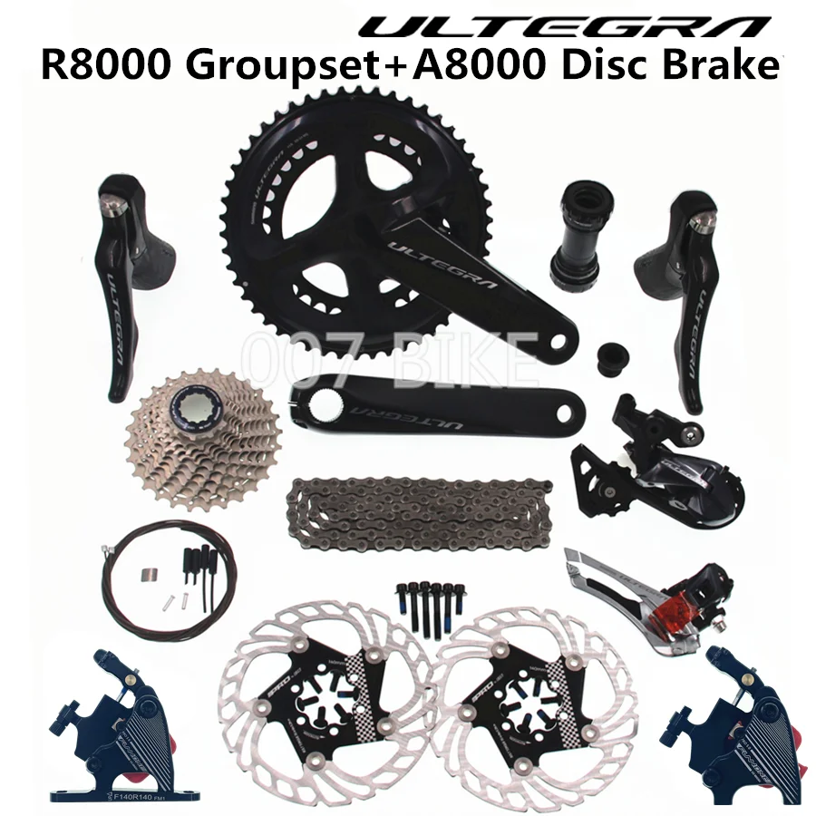 

SHIMANO R8000 Groupset ULTEGRA IIPRO 5.0 Disc Brake Derailleurs ROAD Bicycle R8000 shifter FC 53-39T 50-34T 52-36T CS 25T 28T