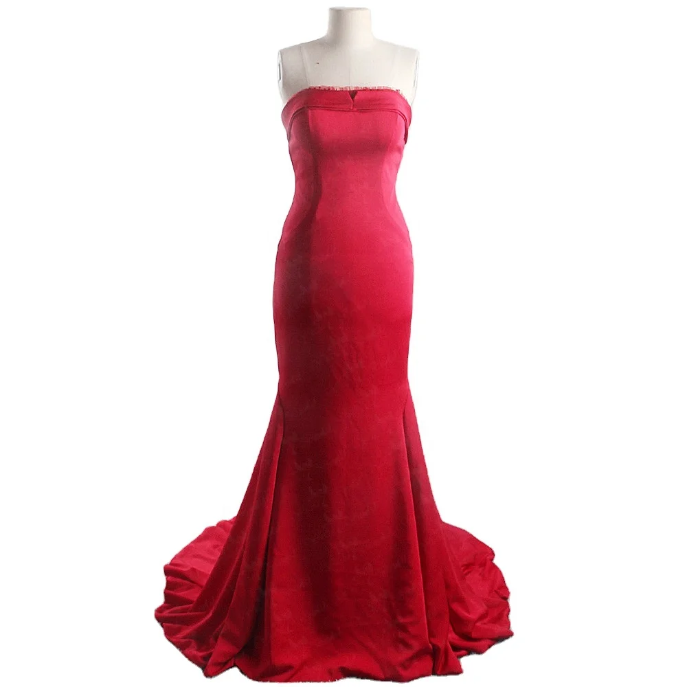 LZ421 Glamorous Red Strapless Sleeveless Dress Sexy Lace Soft Satin Mermaid Wedding Dress, Custom color
LZ421 Glamorous Red Strapless Sleeveless Dress Sexy Lace Soft Satin Mermaid Wedding Dress, Custom color