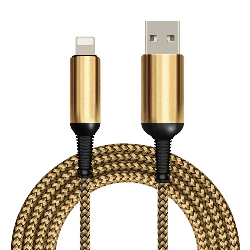 

For Apple iPhone iPad usb charger cable 3A E75 nylon braided data charge charging de x 5 6 7 8 11 1m 2m 3m 3 10 ft 3ft 6ft 10ft, Golden or other