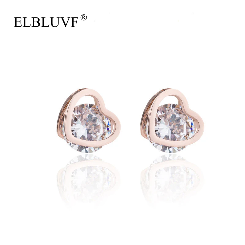 ELBLUVF 2020 New Fashion Jewelry Stainless Steel Rose Gold Plated Love Heart Zircon Earrings Wholesale
ELBLUVF 2020 New Fashion Jewelry Stainless Steel Rose Gold Plated Love Heart Zircon Earrings Wholesale