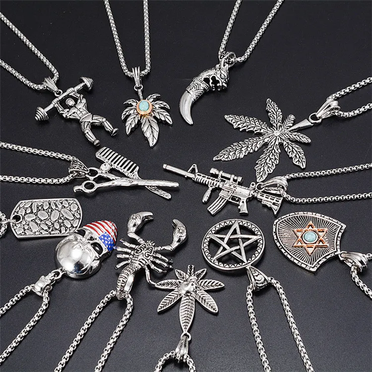 CLARMER personality retro hipster ornaments skull stainless steel men necklace hip hop cross pendant sweater chain, Silver
CLARMER personality retro hipster ornaments skull stainless steel men necklace hip hop cross pendant sweater chain, Silver