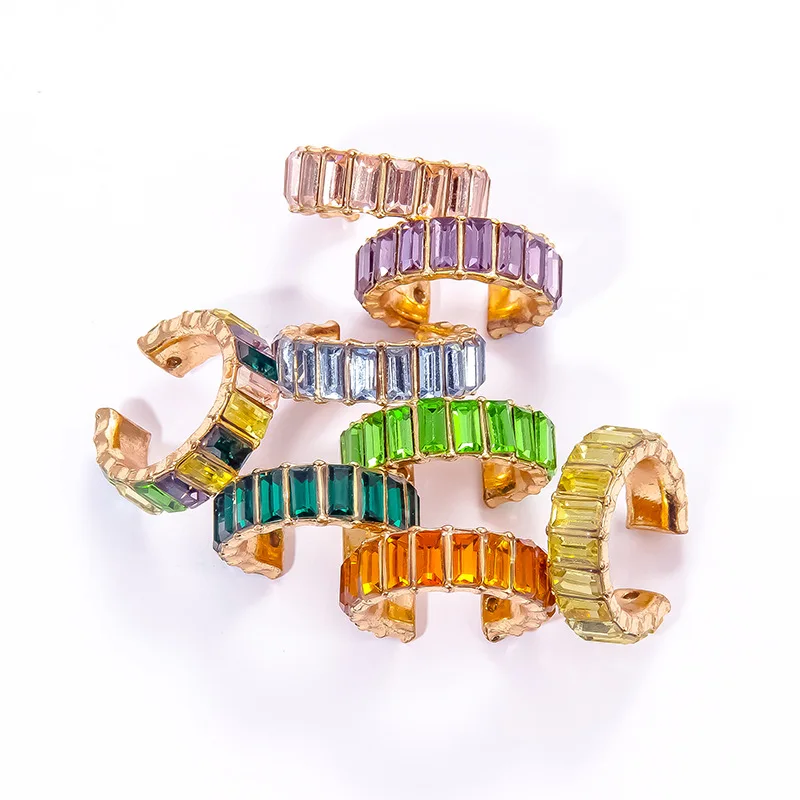 2020 Latest Single Piece Women Ear Accessory Women Colorful Rainbow Glass Crystal Ear Clip Wholesale Women Jewelry, Golden / sliver
2020 Latest Single Piece Women Ear Accessory Women Colorful Rainbow Glass Crystal Ear Clip Wholesale Women Jewelry, Golden / sliver