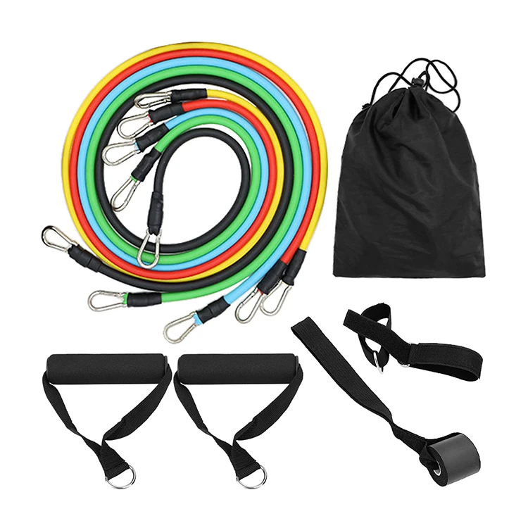 11pcs Resistance Tubes Set with Custom Logo Legs Ankle Straps for Resistance Training Exercise Tube Bands, Black red yellow blue green
11pcs Resistance Tubes Set with Custom Logo Legs Ankle Straps for Resistance Training Exercise Tube Bands, Black red yellow blue green