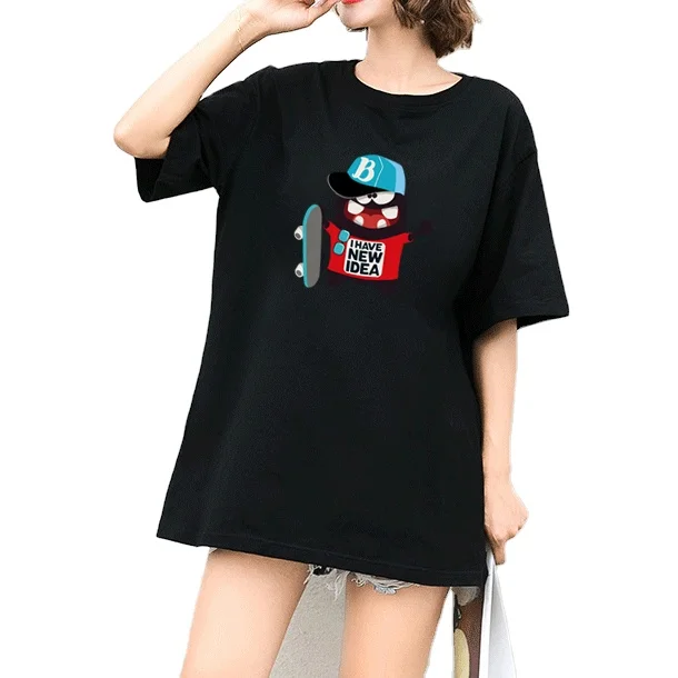 Women cotton t shirt casual Print Tops Short Sleeve summer custom print graphic tees
Women cotton t shirt casual Print Tops Short Sleeve summer custom print graphic tees