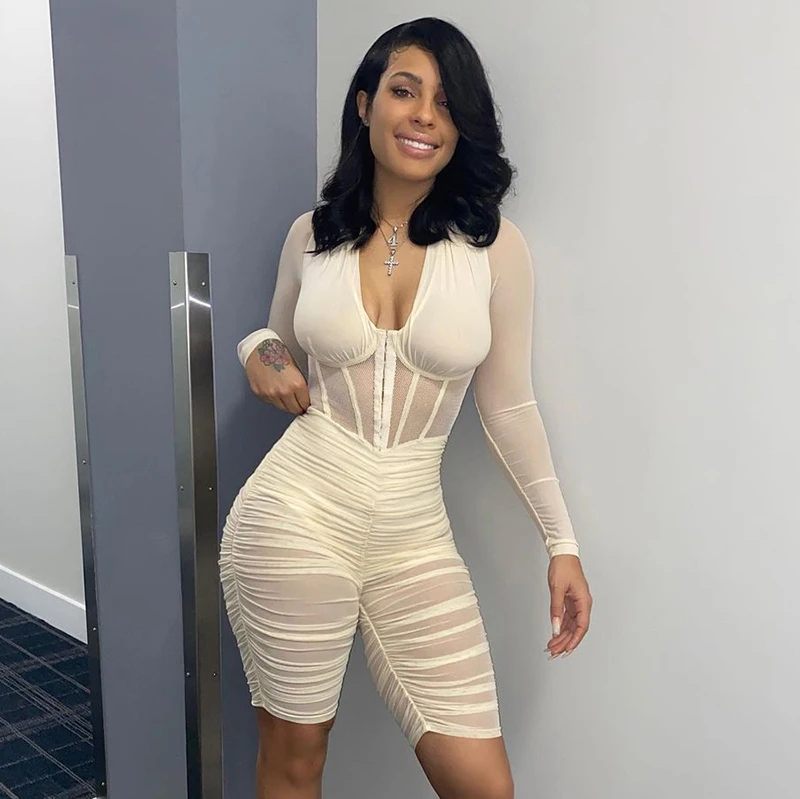 Bomblook K21RP260 Casual Mesh Stacked Romper Women Long Sleeve Solid Color Bodycon Rompers Activewear
Bomblook K21RP260 Casual Mesh Stacked Romper Women Long Sleeve Solid Color Bodycon Rompers Activewear
