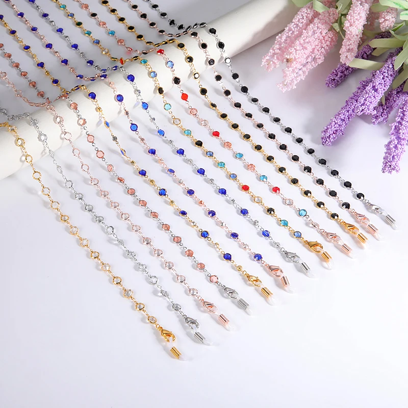 2021 Trendy Crystal Beads Necklace Chain For Women Rhinestone Masking Eye Glasses Chain Holder Eyewear Beaded Chain Jewelry
2021 Trendy Crystal Beads Necklace Chain For Women Rhinestone Masking Eye Glasses Chain Holder Eyewear Beaded Chain Jewelry