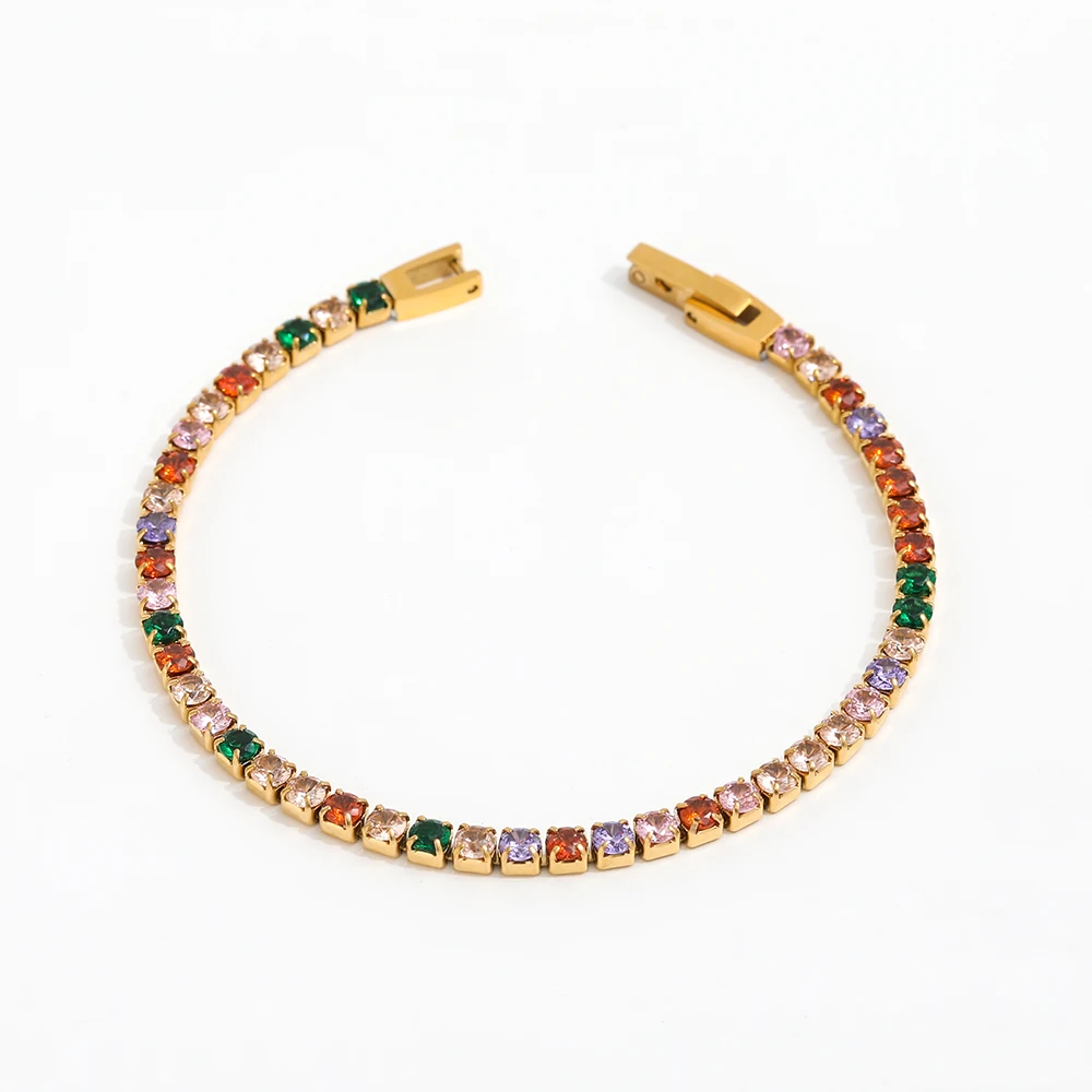 Joolim Waterproof Tarnish Free & Waterproof Colorful Zirconia Luxury Tennis Stainless Steel Charm Bracelet
Joolim Waterproof Tarnish Free & Waterproof Colorful Zirconia Luxury Tennis Stainless Steel Charm Bracelet