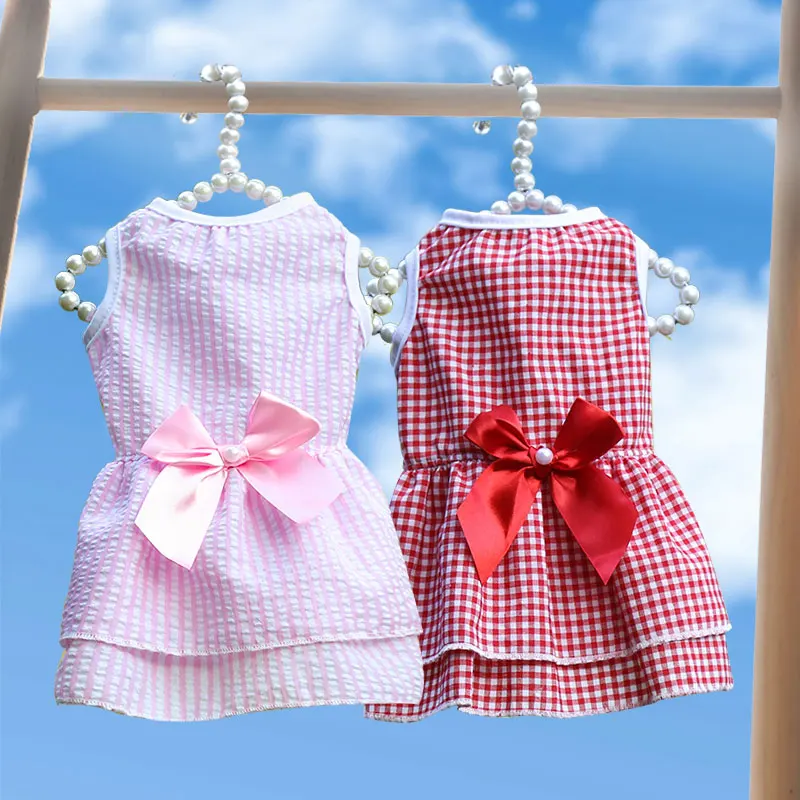 Summer new pet clothes wholesale dog plaid skirt Cute puppy dress bow-knot plaid skirt Summer Clothes Plaid Dog Dress
Summer new pet clothes wholesale dog plaid skirt Cute puppy dress bow-knot plaid skirt Summer Clothes Plaid Dog Dress