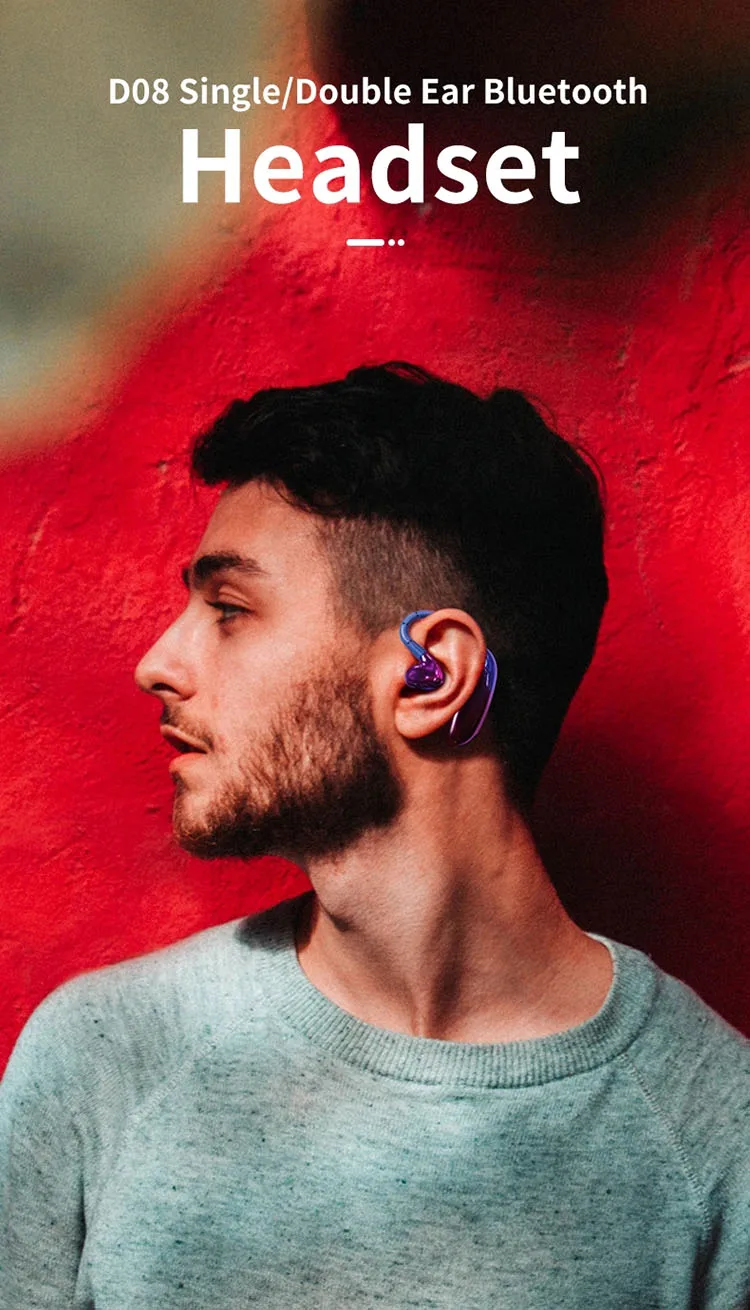 Tinderala Fashion Ear Hook TWS 5.0 Stereo IPX9 Waterproof Sport Music Hifi Deep Bass Earbud Wireless Headset Bluetooth Headphone - ANKUX.COM