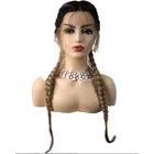 Fashion two colors braid wigs Synthetic hair Lace front wigs Heat Resistant Fiber wigs