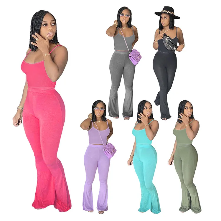 Solid Color Bell Bottoms With Straps 2021 Two Piece Sets Two Piece Sets Women 2021, Picture color
Solid Color Bell Bottoms With Straps 2021 Two Piece Sets Two Piece Sets Women 2021, Picture color