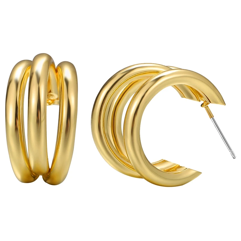 Trendy Gold Plated Metal Alloy Shape Chain Twist Stud Hoop Earring for Women Jewelry, White
Trendy Gold Plated Metal Alloy Shape Chain Twist Stud Hoop Earring for Women Jewelry, White