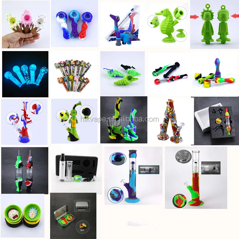 Hand Tobacco Silicone Smoking Pipe Glass Bowl Cap Free Silicone Rubber Smoking Pipe