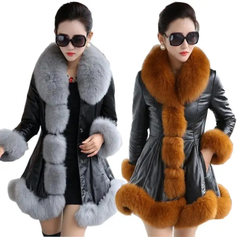 PU Leather Long Jackets Women Fashion Tie Belt Waist Coats Women Elegant Side Pockets Faux Fur Jackets Female Ladies Casual
PU Leather Long Jackets Women Fashion Tie Belt Waist Coats Women Elegant Side Pockets Faux Fur Jackets Female Ladies Casual