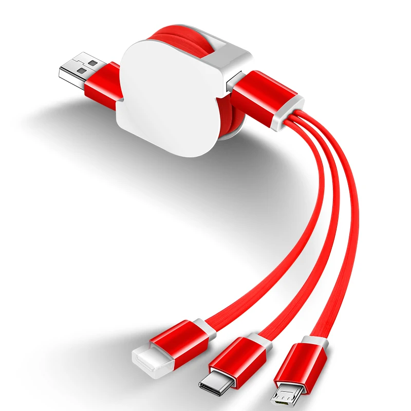3 in 1 Retractable micro usb charging cable automatic roll up cable stretching scalable cable
3 in 1 Retractable micro usb charging cable automatic roll up cable stretching scalable cable