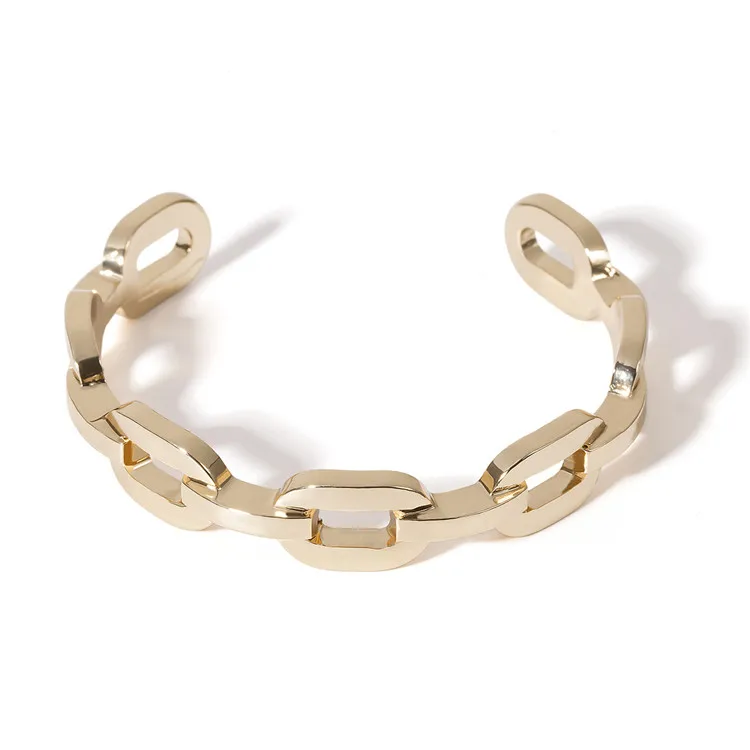 2020 Metal Open Oval Link Chain Bangles Women Sexy Punk Yellow Gold Plated Chunky Curb Link Chain Cuff Bracelets For Party, As picture
2020 Metal Open Oval Link Chain Bangles Women Sexy Punk Yellow Gold Plated Chunky Curb Link Chain Cuff Bracelets For Party, As picture