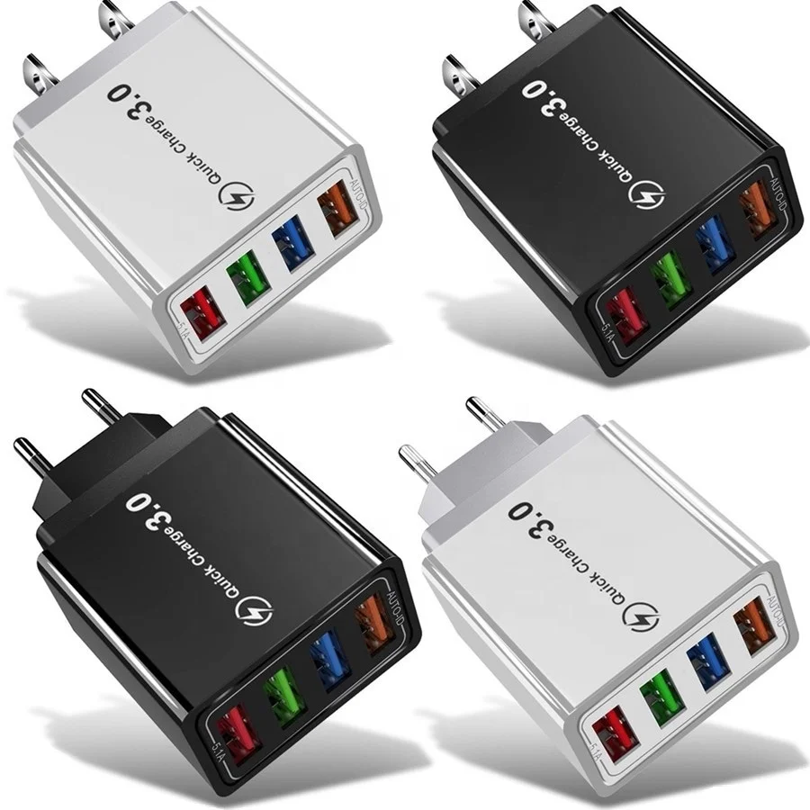 5.1A High Speed Eu US 4 USB Port Wall Charger Auto Power Adapter Plug For Iphone Samsung Android phone PC mp3, White black
5.1A High Speed Eu US 4 USB Port Wall Charger Auto Power Adapter Plug For Iphone Samsung Android phone PC mp3, White black