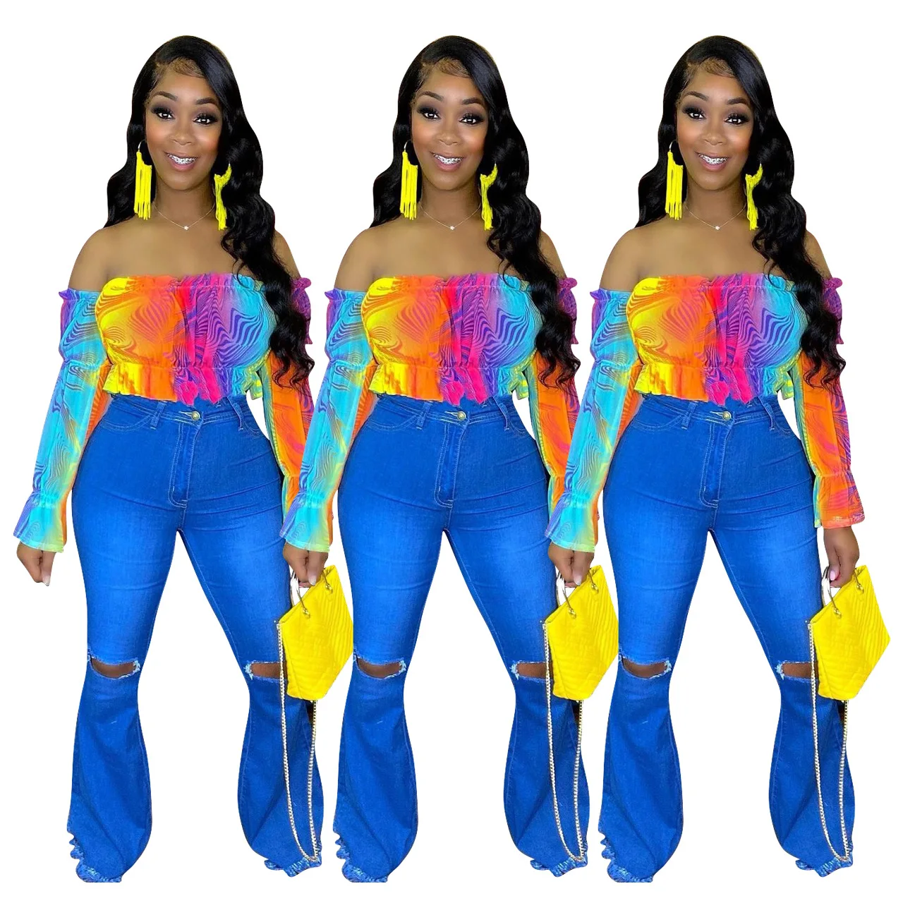 2021 new product launch fashion rainbow printing ear edge shoulder long sleeve T-shirt
2021 new product launch fashion rainbow printing ear edge shoulder long sleeve T-shirt