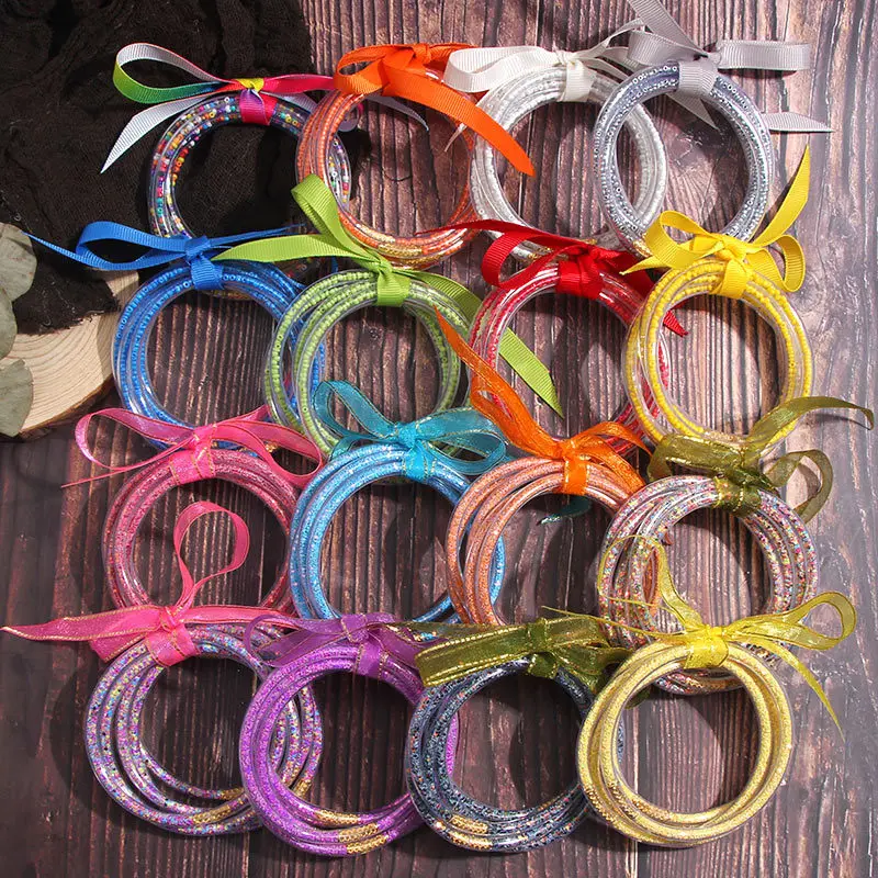 2020 New Arrivals 5pcs pack Light 16 Multicolor Beads Filled Plastic Jelly Bracelet Clear Silicone Jelly Bracelets Bangles set
2020 New Arrivals 5pcs pack Light 16 Multicolor Beads Filled Plastic Jelly Bracelet Clear Silicone Jelly Bracelets Bangles set