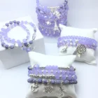 Purple color combination set beautiful stone natural bling women of bracelet