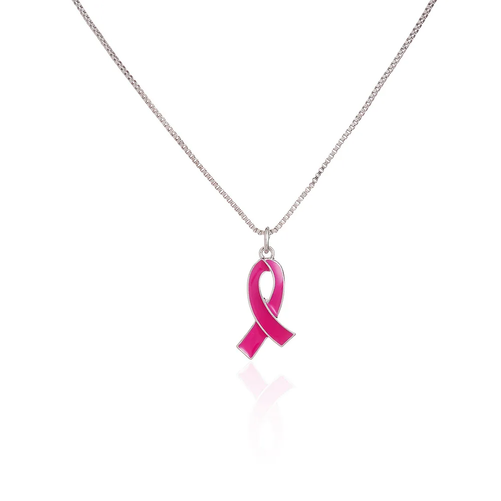 Fashion Creative Silver Zinc Alloy Metal Jewelry Red Ribbon Breast Cancer Women Awareness Pendant Necklace
Fashion Creative Silver Zinc Alloy Metal Jewelry Red Ribbon Breast Cancer Women Awareness Pendant Necklace
