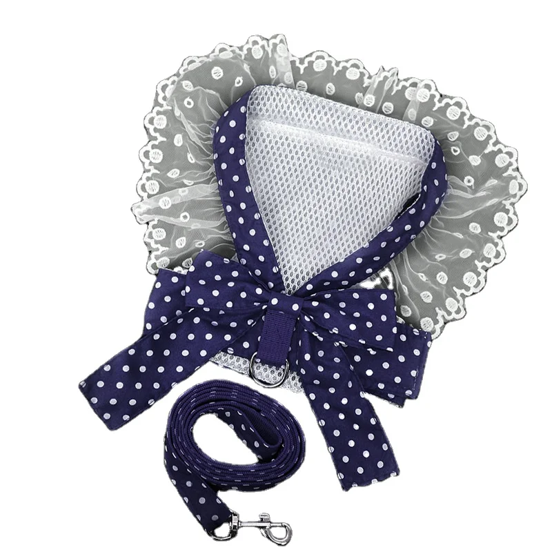 Sweet fashion breathable multi-design adjustable Wave point lace pet chest vest harness
Sweet fashion breathable multi-design adjustable Wave point lace pet chest vest harness