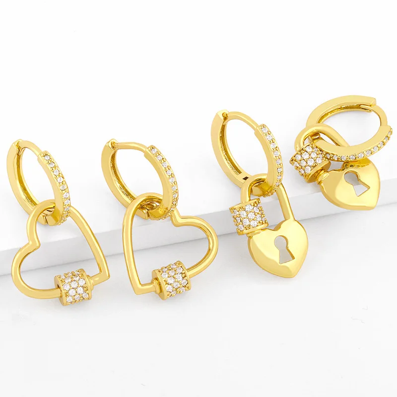 EC1695 Chic Delicate CZ Pave Carabiner Lock Charm Hoop uggies Earrings for Women, Gold
EC1695 Chic Delicate CZ Pave Carabiner Lock Charm Hoop uggies Earrings for Women, Gold