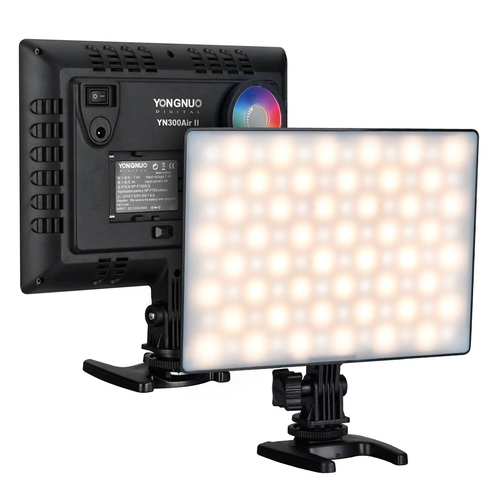 YONGNUO YN300Air II LED Video Light Panel RGB 3200K-5600K Photography Fill-in Lamp with Remote Control for Photography
YONGNUO YN300Air II LED Video Light Panel RGB 3200K-5600K Photography Fill-in Lamp with Remote Control for Photography