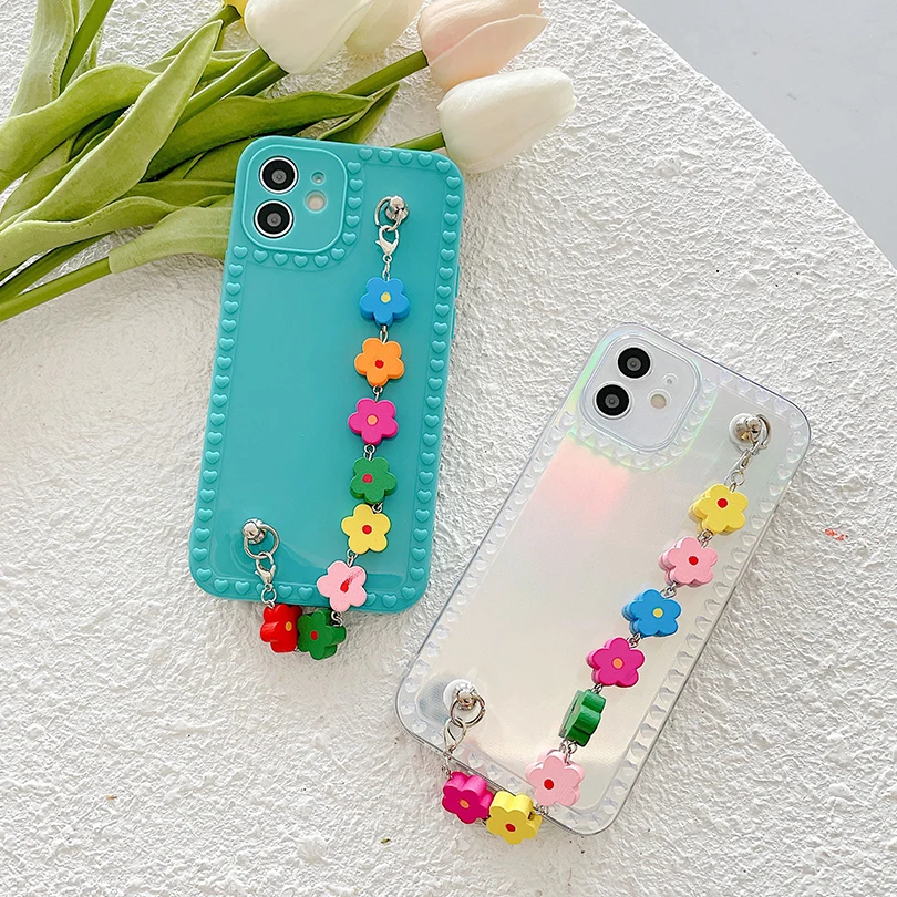 Bracelet Chain Phone Case For iphone 12 11 Pro XS Max 12 Mini XR X 8 7 6S 6 Plus SE 2020 Silicone Cover With Flower Wrist Strap, As the picture
Bracelet Chain Phone Case For iphone 12 11 Pro XS Max 12 Mini XR X 8 7 6S 6 Plus SE 2020 Silicone Cover With Flower Wrist Strap, As the picture