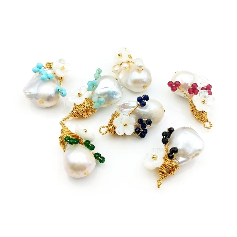 Fashion exquisite wired pearl pendant multi-style pendant charms natural irregular baroque flower pendant jewelry wholesale, White natural pendant
Fashion exquisite wired pearl pendant multi-style pendant charms natural irregular baroque flower pendant jewelry wholesale, White natural pendant