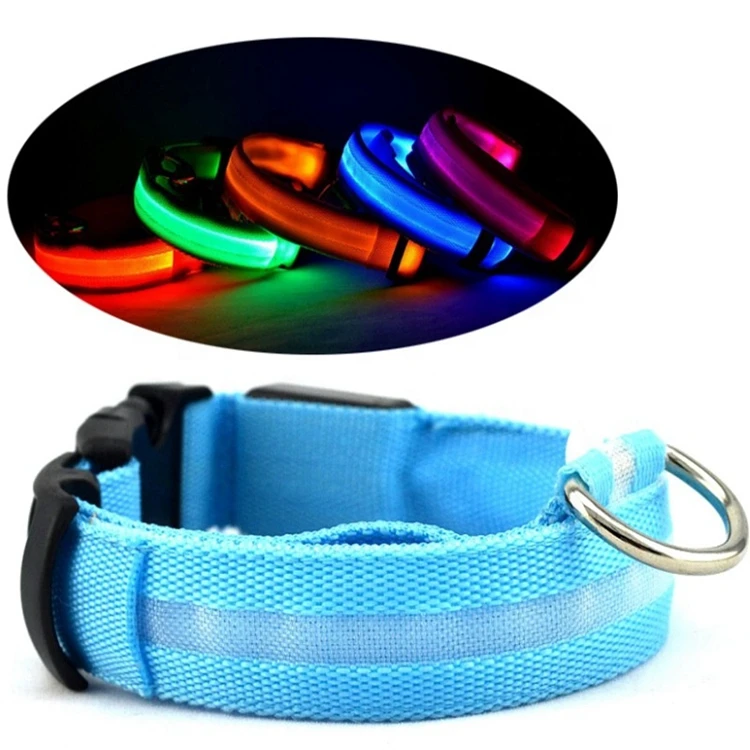 

Usb Rechargeable Nylon Pets Collars Adjustable Reflective Light Dog Leash Collars Wholesale Nylon Led Pet Dog Collar, See picture