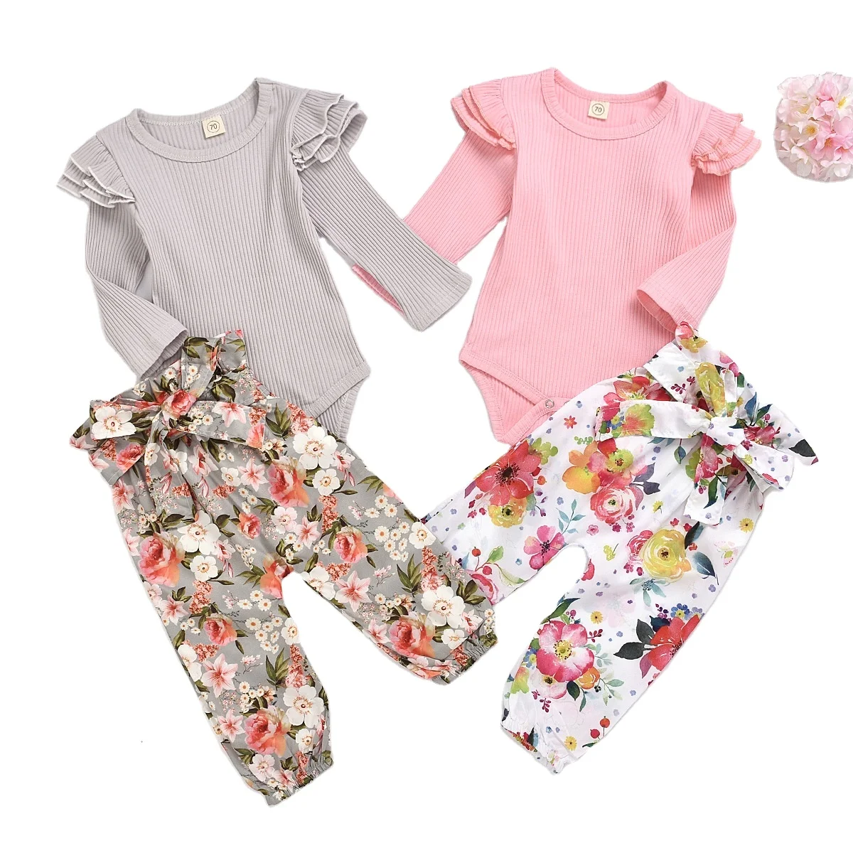 Baby Girls Clothing Set with Long-Sleeved 2pcs Baby Girl Suit Trousers with Flower Spring Autumn Set, Pink, grey
Baby Girls Clothing Set with Long-Sleeved 2pcs Baby Girl Suit Trousers with Flower Spring Autumn Set, Pink, grey