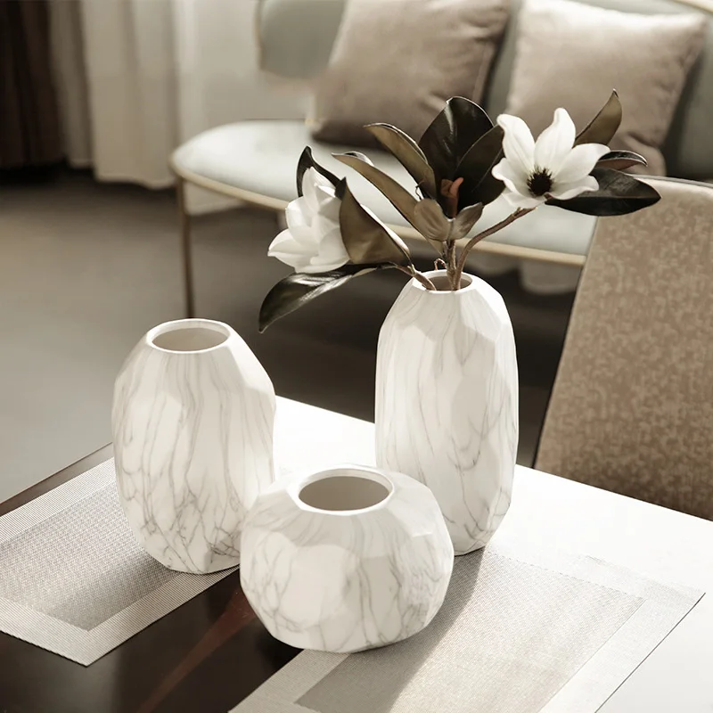 White Marbled Irregular Flower Arrangemt Home Decoration Ceramic Vase Decorative Vases With Flowers Modern Home Decor, As photo 
White Marbled Irregular Flower Arrangemt Home Decoration Ceramic Vase Decorative Vases With Flowers Modern Home Decor, As photo