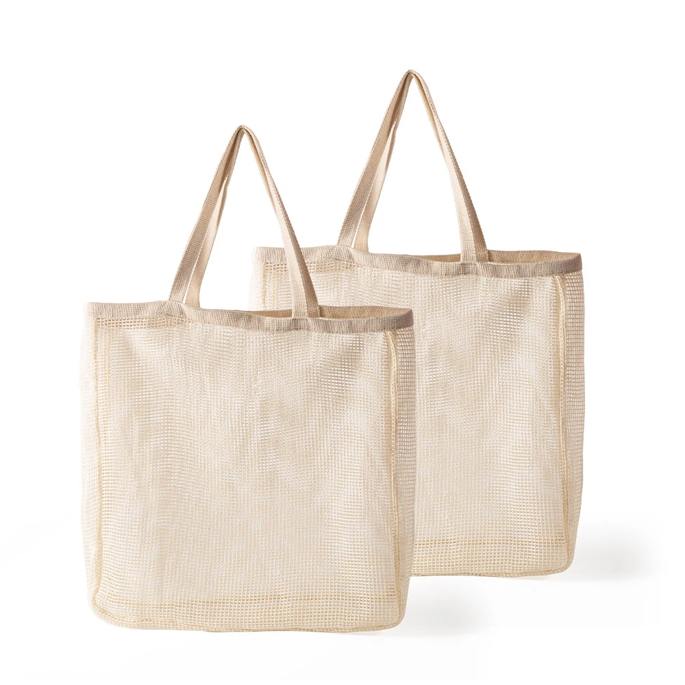 wholesale eco reusable mesh cotton grocery bags with long handle 100% cotton mesh tote bags for fruit and vegetable, Natural color
wholesale eco reusable mesh cotton grocery bags with long handle 100% cotton mesh tote bags for fruit and vegetable, Natural color