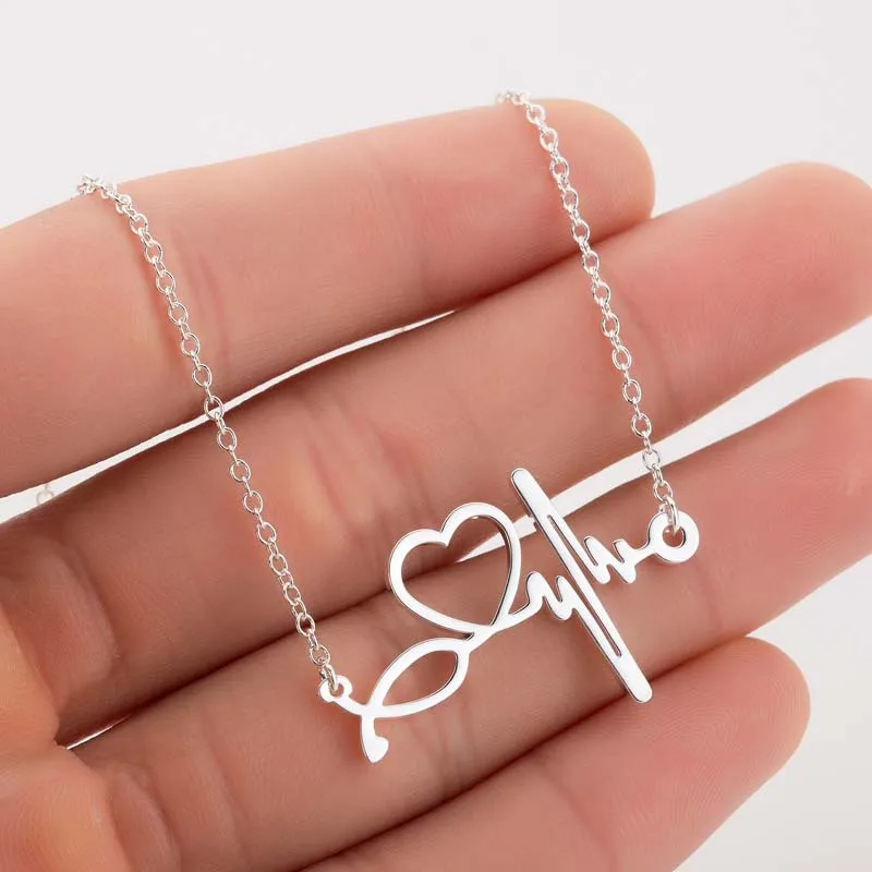 2021 new Stainless Steel Stethoscope Heart Necklace Jewelry ECG Wave Necklaces Wholesale
2021 new Stainless Steel Stethoscope Heart Necklace Jewelry ECG Wave Necklaces Wholesale
